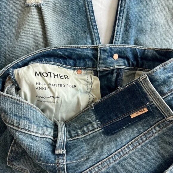 MOTHER SUPERIOR High Waisted Rider Ankle Jeans Far Beyond the Sky 24 Blue - Picture 12 of 12